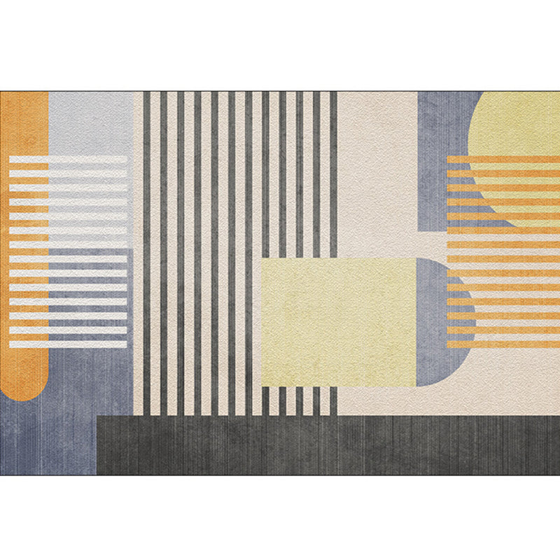 Modern Geometry Color Block Rug Multi-Color Synthetics Carpet Washable Anti-Slip Backing Pet Friendly Rug for Living Room Beige Clearhalo 'Area Rug' 'Rug' 2266630