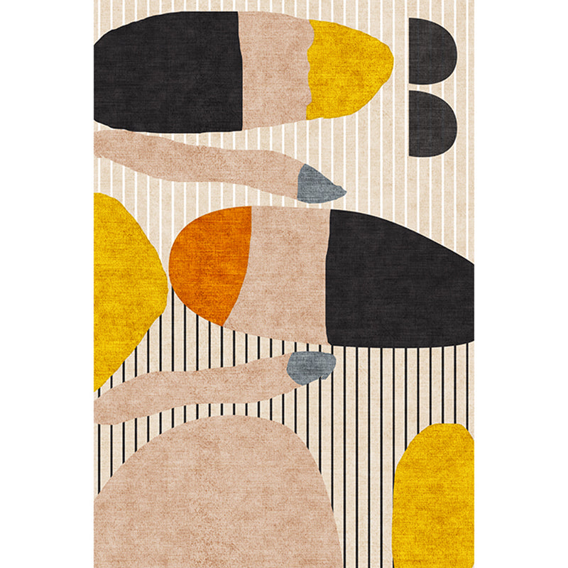 Multi Color Home Area Rug Nordic Abstract Color Block Rug Polyester Stain Resistant Non-Slip Backing Machine Washable Rug Yellow Clearhalo 'Area Rug' 'Rug' 2266633