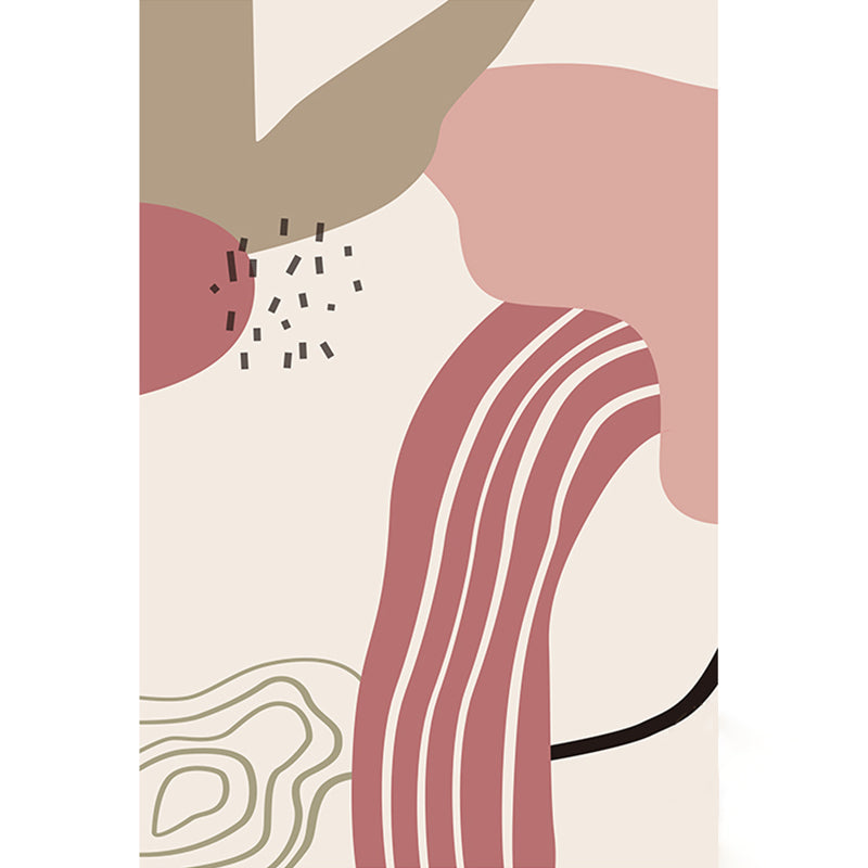 Multi Color Home Area Rug Nordic Abstract Color Block Rug Polyester Stain Resistant Non-Slip Backing Machine Washable Rug Pink 2'7" x 5'3" Clearhalo 'Area Rug' 'Rug' 2266646