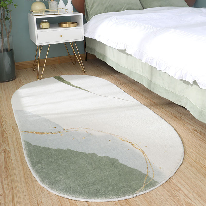 Minimalism Girls Bedside Rug Multi Color Colorblock Carpet Polyester Anti-Slip Backing Machine Washable Pet Friendly Rug Gray-Green Clearhalo 'Area Rug' 'Rug' 2266697
