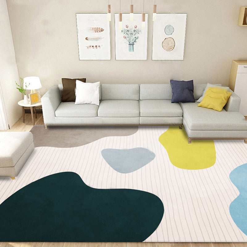 Modern Morandi Colorblock Printed Rug Multi-Color Polypropylene Carpet Machine Washable Non-Slip Stain Resistant Rug for Guest Room Black Clearhalo 'Area Rug' 'Rug' 2266797