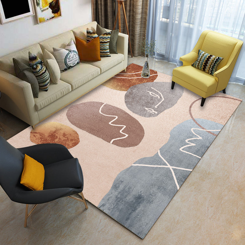 Contemporary Color Block Rug Multicolor Synthetics Carpet Washable Non-Slip Pet Friendly Rug for Living Room Smoke Gray Clearhalo 'Area Rug' 'Rug' 2266818