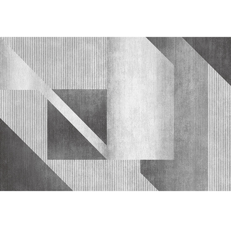 Classic Colorblock Geometric Rug Multi-Color Modern Area Rug Polyester Non-Slip Stain Resistant Machine Washable Rug for Room Light Gray-White Clearhalo 'Area Rug' 'Rug' 2266854