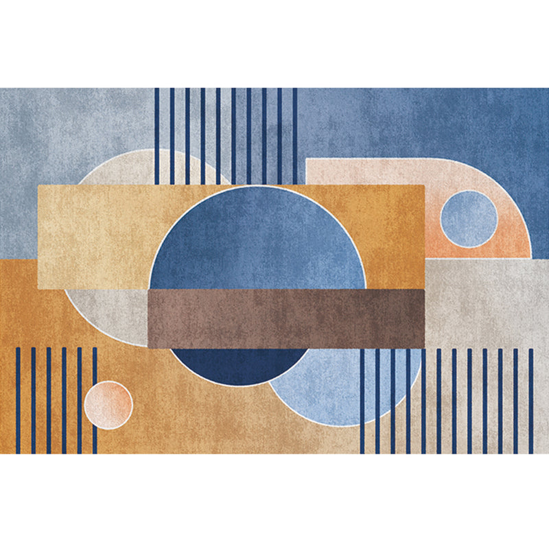 Classic Colorblock Geometric Rug Multi-Color Modern Area Rug Polyester Non-Slip Stain Resistant Machine Washable Rug for Room Blue Clearhalo 'Area Rug' 'Rug' 2266857