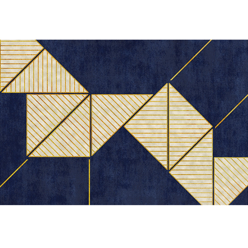 Classic Colorblock Geometric Rug Multi-Color Modern Area Rug Polyester Non-Slip Stain Resistant Machine Washable Rug for Room Navy Clearhalo 'Area Rug' 'Rug' 2266861