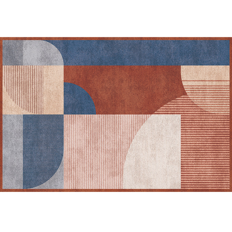 Classic Colorblock Geometric Rug Multi-Color Modern Area Rug Polyester Non-Slip Stain Resistant Machine Washable Rug for Room Brown Clearhalo 'Area Rug' 'Rug' 2266865