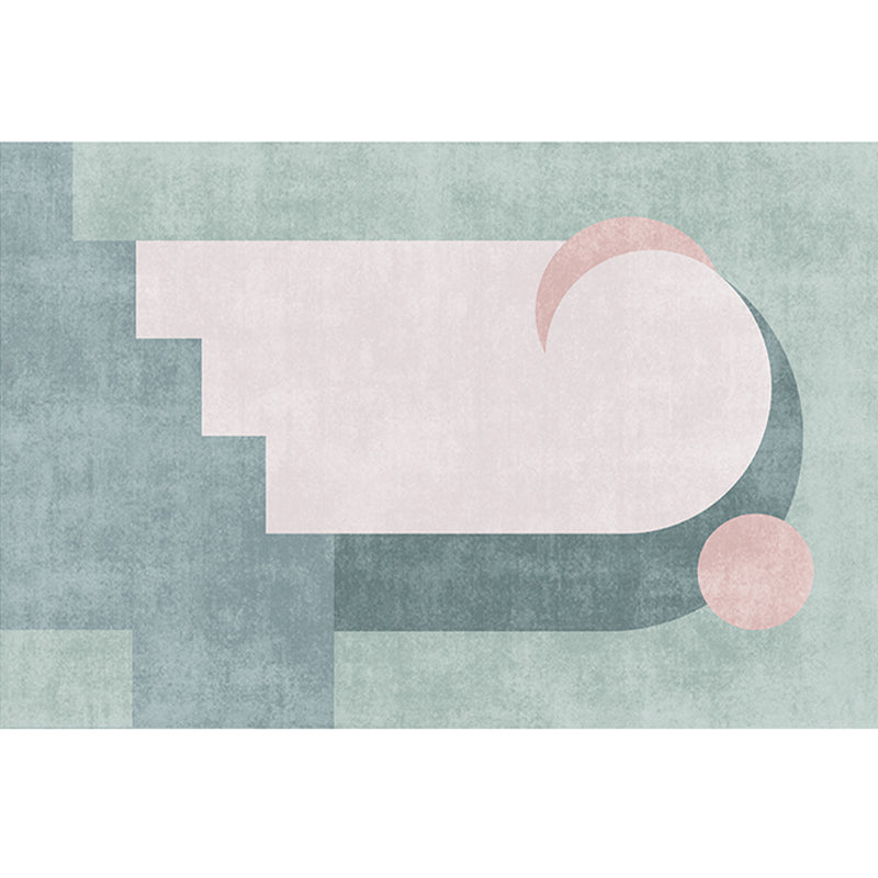 Simplicity Colorblock Art Print Rug Multi Color Synthetics Carpet Non-Slip Backing Washable Pet Friendly Rug for Great Room Light Green Clearhalo 'Area Rug' 'Rug' 2266879