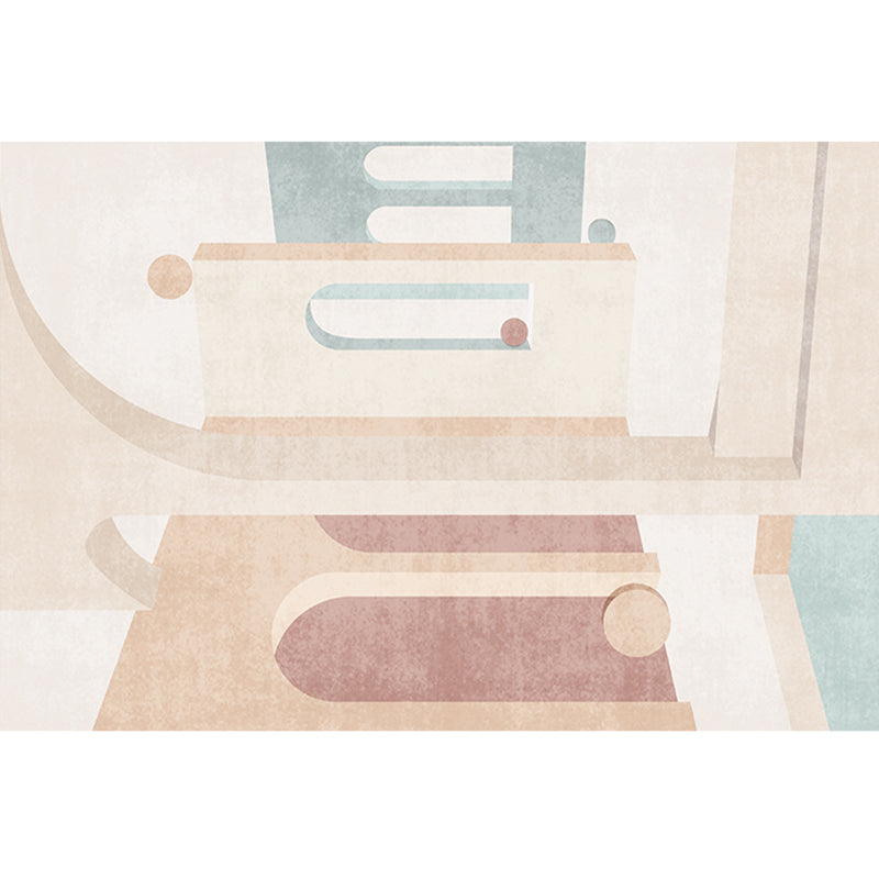 Simplicity Colorblock Art Print Rug Multi Color Synthetics Carpet Non-Slip Backing Washable Pet Friendly Rug for Great Room Beige Clearhalo 'Area Rug' 'Rug' 2266884