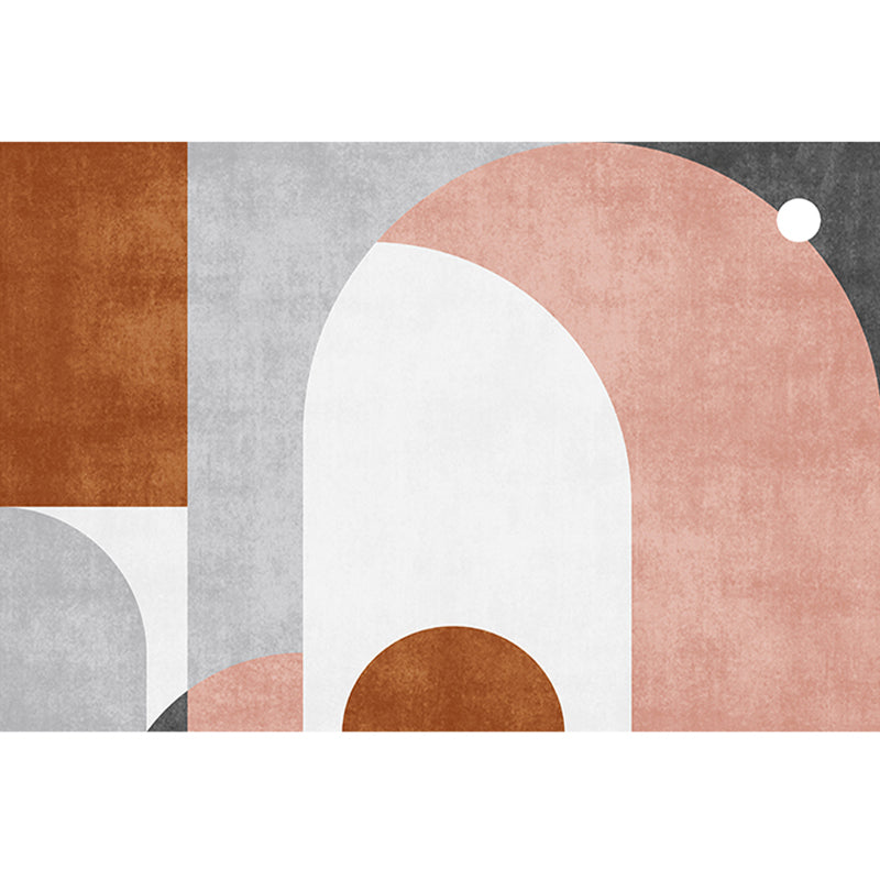Simplicity Colorblock Art Print Rug Multi Color Synthetics Carpet Non-Slip Backing Washable Pet Friendly Rug for Great Room Pink-White Clearhalo 'Area Rug' 'Rug' 2266886