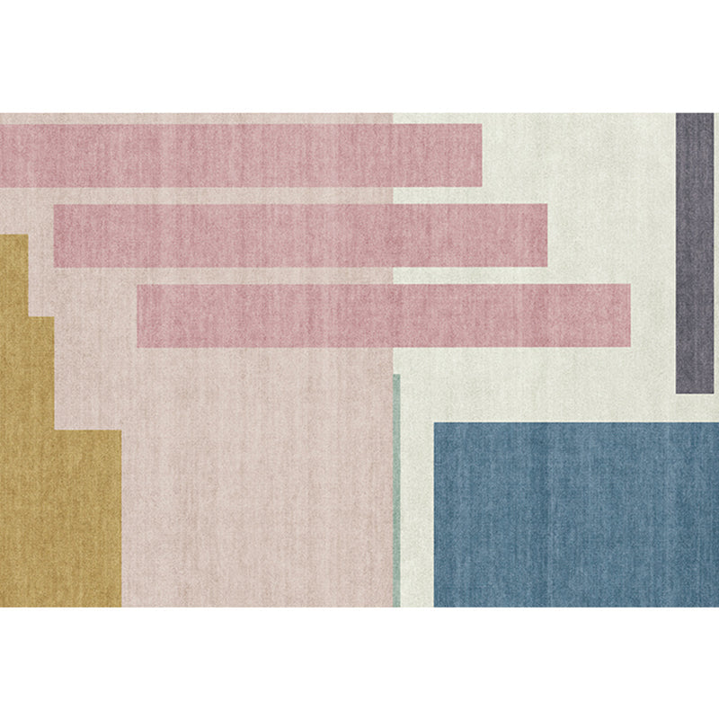 Modern Geometric Color Block Rug Multi-Color Synthetics Area Carpet Pet Friendly Washable Non-Slip Backing Rug for Sitting Room Blue Clearhalo 'Area Rug' 'Rug' 2267012