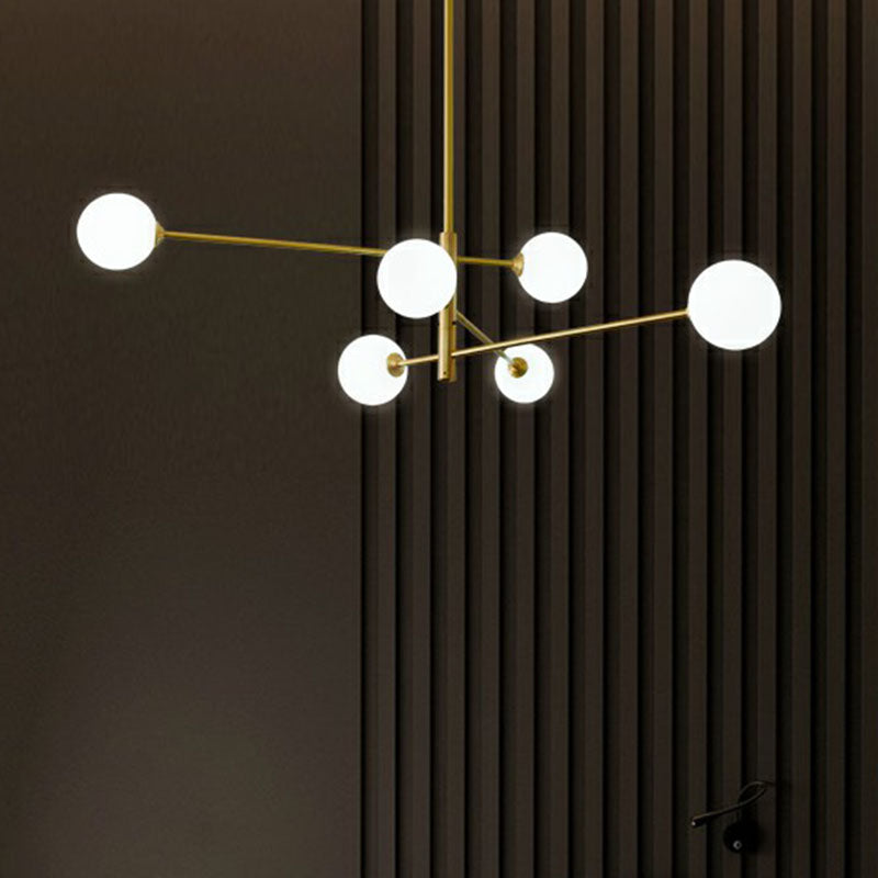 Molecule Glass Chandelier Lighting Minimalistic Gold Plated Hanging Ceiling Light Clearhalo 'Ceiling Lights' 'Chandeliers' 'Modern Chandeliers' 'Modern' Lighting' 2268212