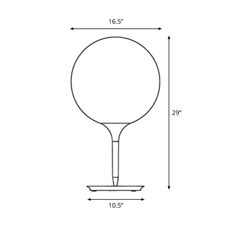 Balloon Shaped Night Lamp Nordic Frosted White Glass Single Study Table Light in White White 16.5" Clearhalo 'Lamps' 'Table Lamps' Lighting' 2268676