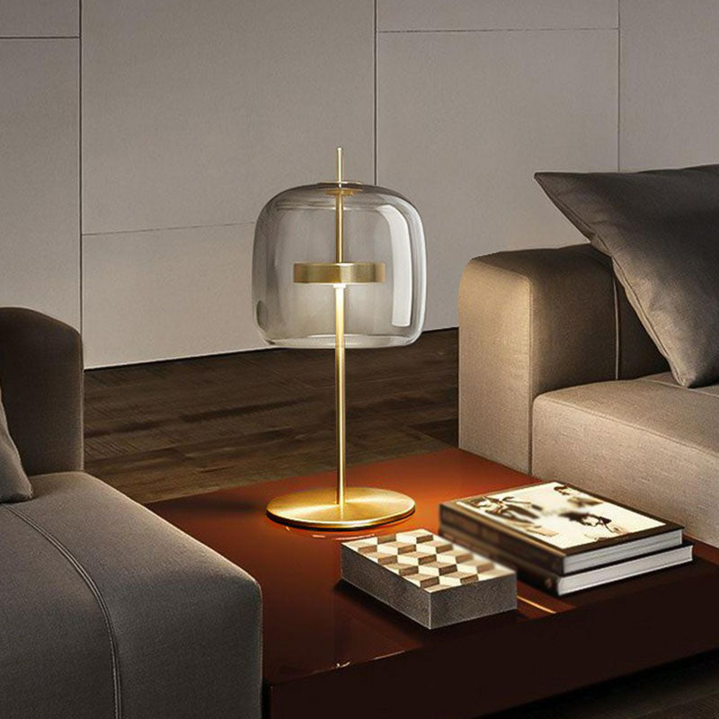 Glass Cloche Shaped Nightstand Light Minimalism Gold Finish LED Table Light for Bedroom Clearhalo 'Lamps' 'Table Lamps' Lighting' 2268808