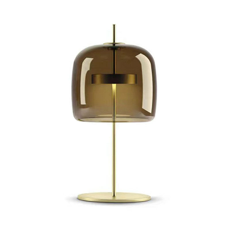 Glass Cloche Shaped Nightstand Light Minimalism Gold Finish LED Table Light for Bedroom Clearhalo 'Lamps' 'Table Lamps' Lighting' 2268814