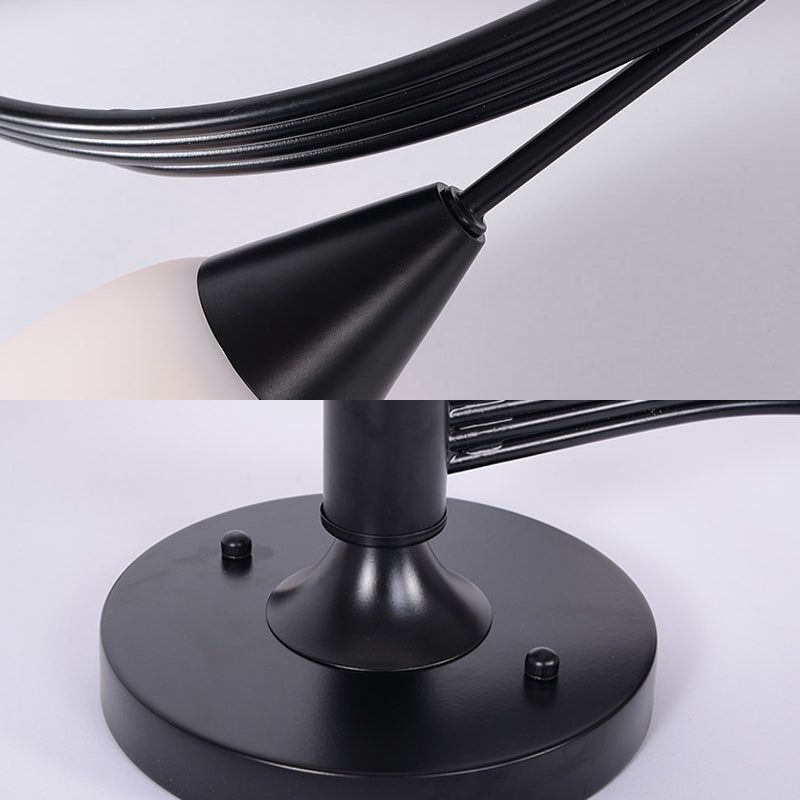 Twisted Living Room Semi Mount Lighting Traditional Frosted Glass 4/6 Lights Black/White Ceiling Light Clearhalo 'Ceiling Lights' 'Close To Ceiling Lights' 'Close to ceiling' 'Glass shade' 'Glass' 'Semi-flushmount' Lighting' 226929