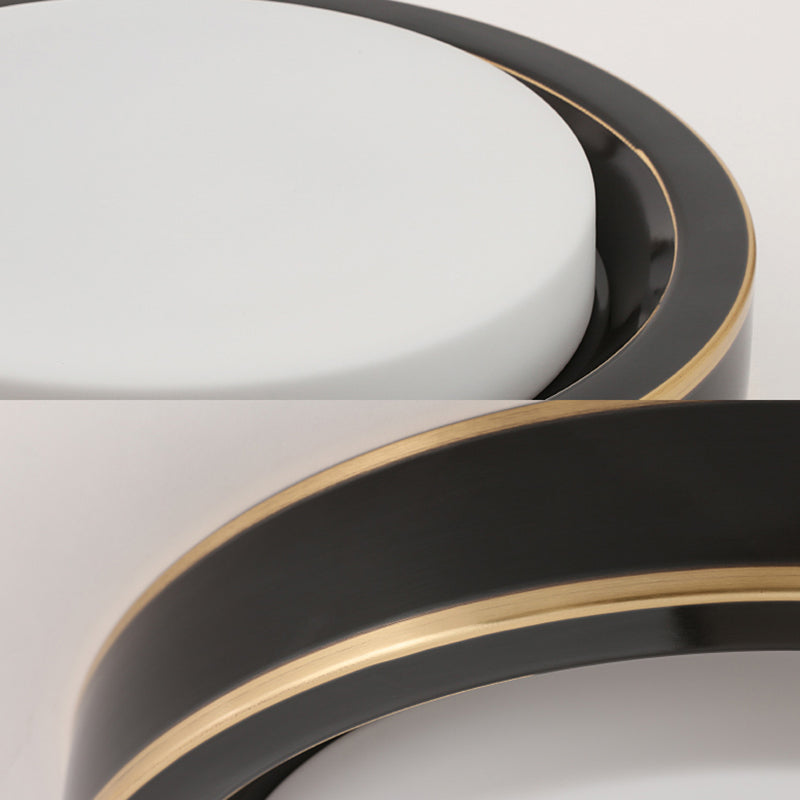 15"/19" W������Black/Brass������Drum Ceiling Light Fixture Classic������Frosted Glass������LED������Bedroom������Flush Mount������in������White/Warm������Light Clearhalo 'Ceiling Lights' 'Close To Ceiling Lights' 'Close to ceiling' 'Flush mount' Lighting' 227004