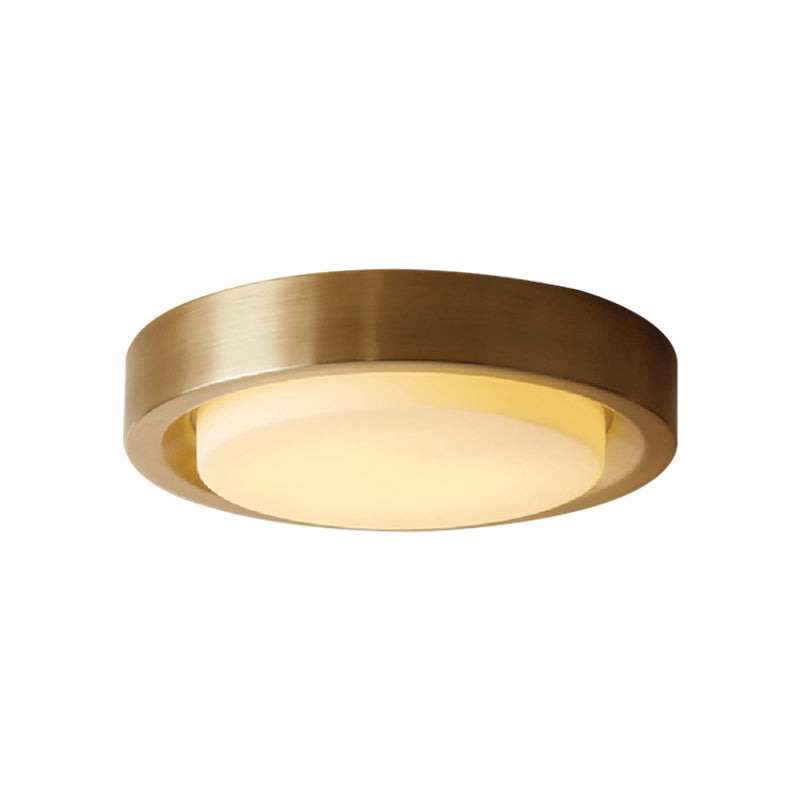 15"/19" W������Black/Brass������Drum Ceiling Light Fixture Classic������Frosted Glass������LED������Bedroom������Flush Mount������in������White/Warm������Light Clearhalo 'Ceiling Lights' 'Close To Ceiling Lights' 'Close to ceiling' 'Flush mount' Lighting' 227006