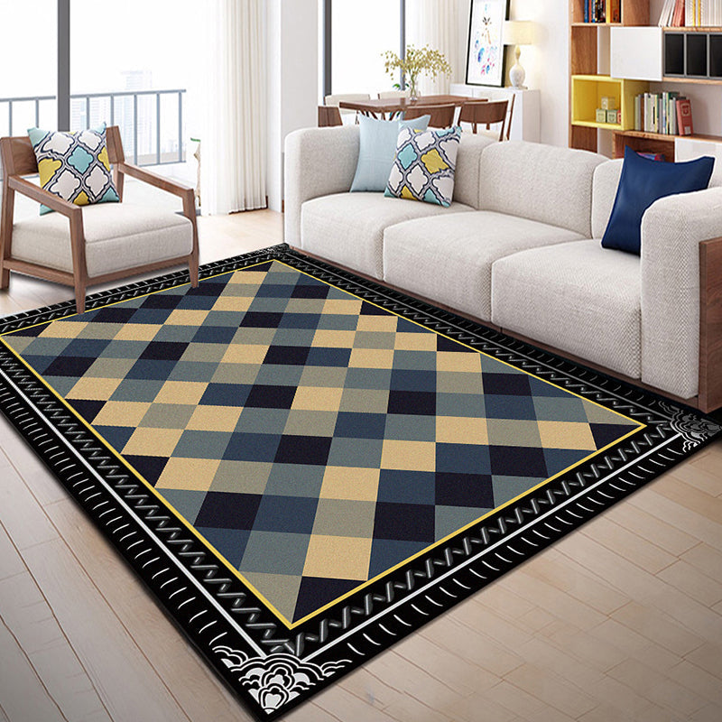 Bright Geometric Block Rug Multi-Colored Modern Carpet Polyester Machine Washable Anti-Slip Backing Pet Friendly Rug for Room Black Clearhalo 'Area Rug' 'Modern' 'Rugs' Rug' 2274707