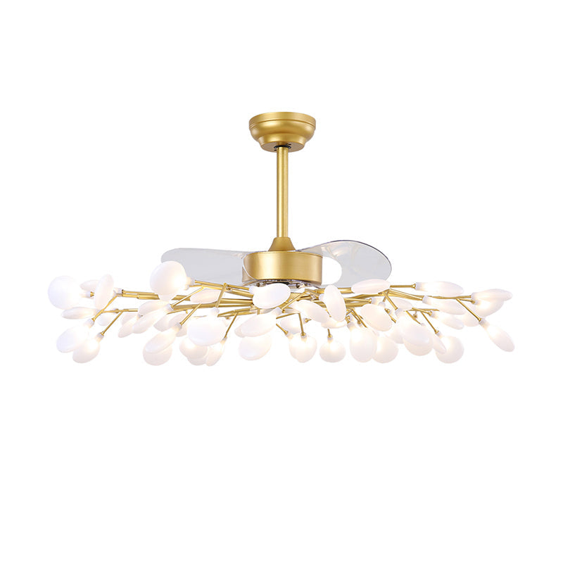 Firefly Hanging Fan Lighting Postmodern Metal Semi Flush Ceiling Light for Dining Room Clearhalo 'Ceiling Fans with Lights' 'Ceiling Fans' 'Modern Ceiling Fans' 'Modern' Lighting' 2275683
