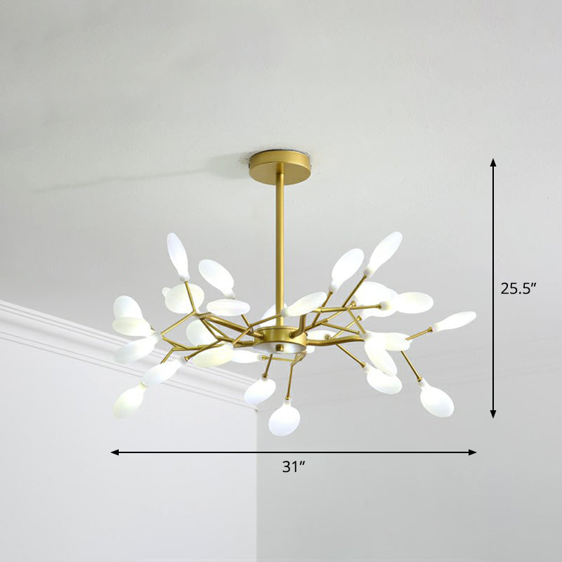Gold Finish Firefly Hanging Lamp Modern Acrylic Chandelier Light Fixture for Living Room 30 Gold Clearhalo 'Ceiling Lights' 'Chandeliers' 'Modern Chandeliers' 'Modern' Lighting' 2282609
