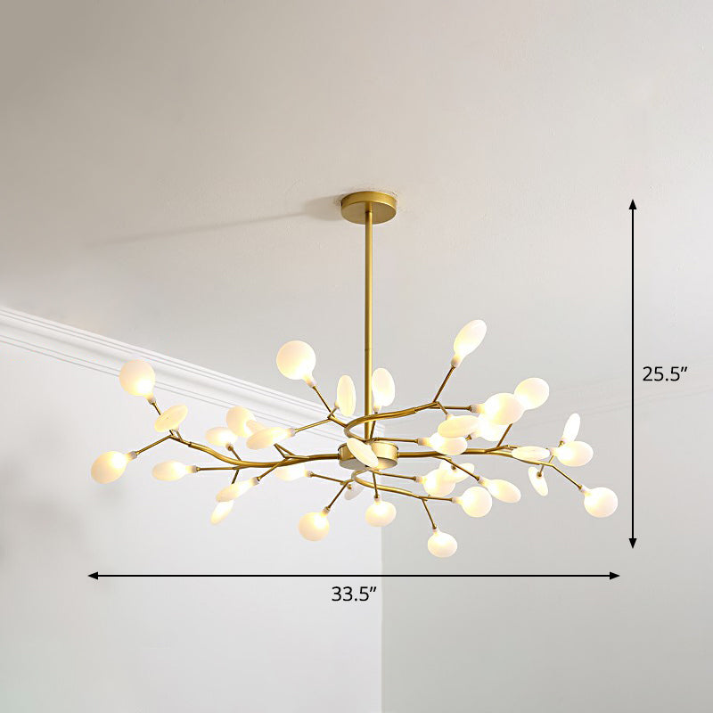 Gold Finish Firefly Hanging Lamp Modern Acrylic Chandelier Light Fixture for Living Room 36 Gold Clearhalo 'Ceiling Lights' 'Chandeliers' 'Modern Chandeliers' 'Modern' Lighting' 2282610