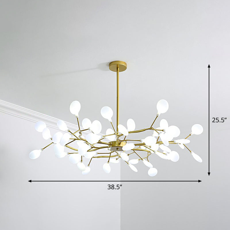 Gold Finish Firefly Hanging Lamp Modern Acrylic Chandelier Light Fixture for Living Room 63 Gold Clearhalo 'Ceiling Lights' 'Chandeliers' 'Modern Chandeliers' 'Modern' Lighting' 2282613