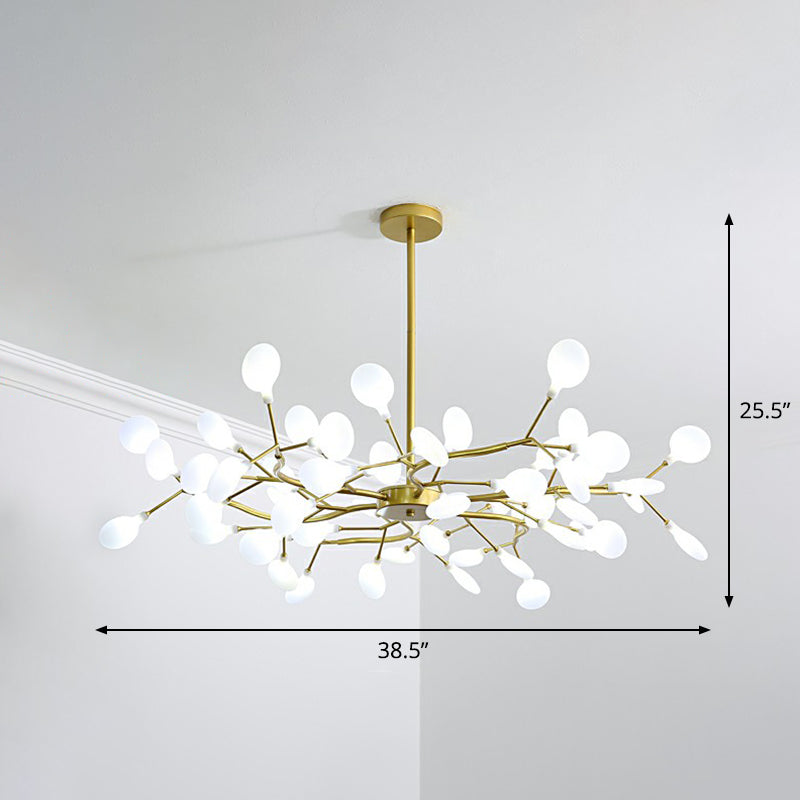 Gold Finish Firefly Hanging Lamp Modern Acrylic Chandelier Light Fixture for Living Room 54 Gold Clearhalo 'Ceiling Lights' 'Chandeliers' 'Modern Chandeliers' 'Modern' Lighting' 2282614