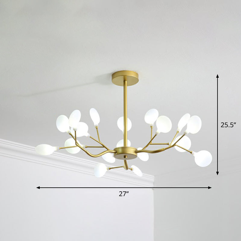 Gold Finish Firefly Hanging Lamp Modern Acrylic Chandelier Light Fixture for Living Room 18 Gold Clearhalo 'Ceiling Lights' 'Chandeliers' 'Modern Chandeliers' 'Modern' Lighting' 2282616