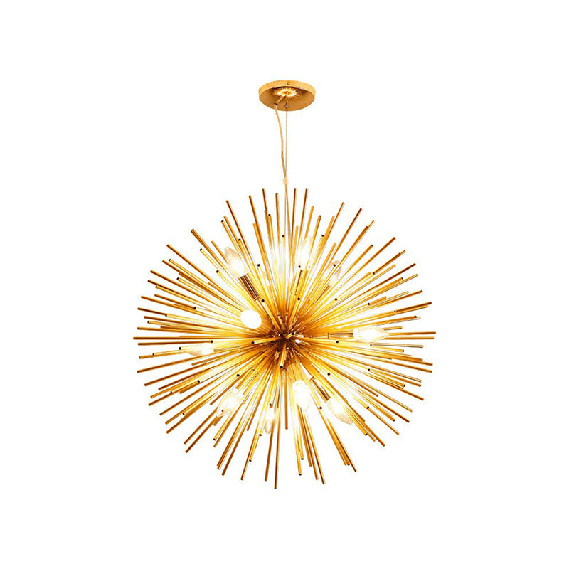 Gold Finish Dandelion Pendant Lighting Postmodern Novelty Metal Chandelier for Living Room Clearhalo 'Ceiling Lights' 'Chandeliers' 'Modern Chandeliers' 'Modern' Lighting' 2283028