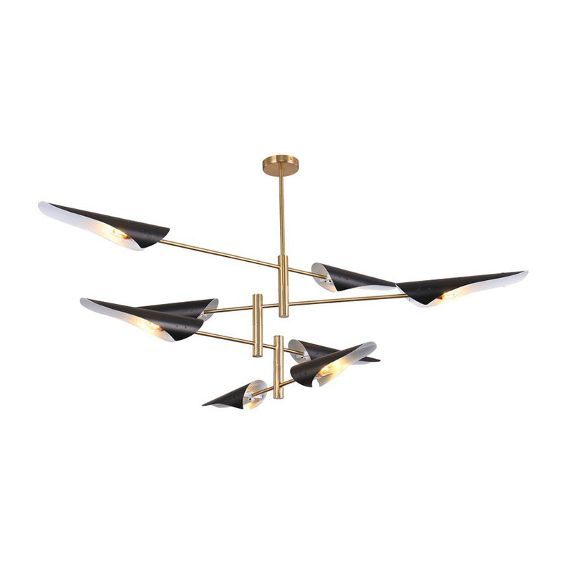 Metal Tiers Adjustable Chandelier Postmodernism Suspension Pendant Light for Living Room Clearhalo 'Ceiling Lights' 'Chandeliers' 'Modern Chandeliers' 'Modern' Lighting' 2283246