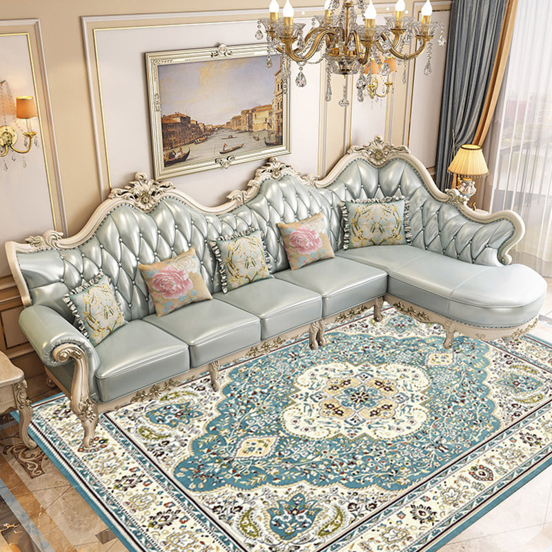 Multi-Colored Parlor Rug Nostalgia Flower Printed Area Carpet Non-Slip Backing Washable Rug Green Clearhalo 'Area Rug' 'Rugs' 'Vintage' Rug' 2285308