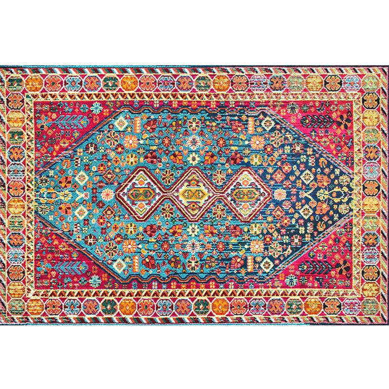 Multi-Color Retro Rug Polyster Geometric Indoor Rug Anti-Slip Backing Pet Friendly Easy Care Carpet for Room Purple-Red Clearhalo 'Area Rug' 'Rugs' 'Vintage' Rug' 2285776