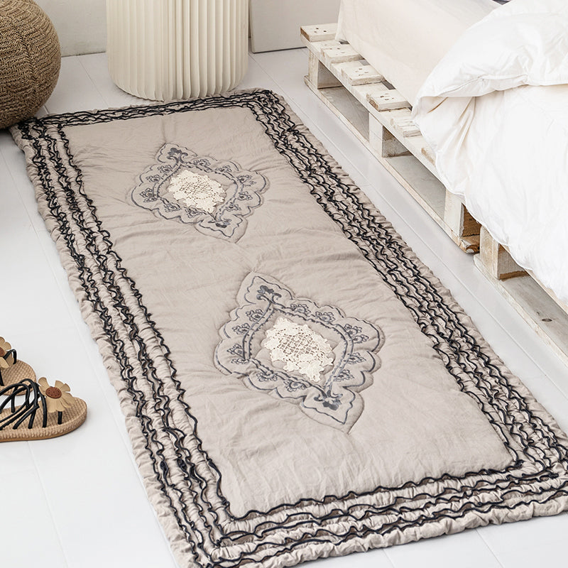 Nordic Bedroom Rug Multi Color Floral Printed Area Rug Polyster Non-Slip Backing Easy Care Indoor Rug Khaki Clearhalo 'Area Rug' 'Rug' 2286093