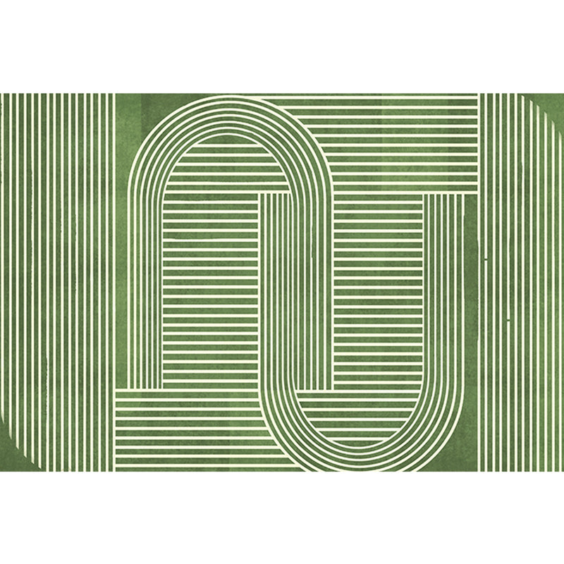 Scandinavian Stripe Printed Rug Multi Color Polyster Area Carpet Non-Slip Backing Pet Friendly Indoor Rug for Room Light Green Clearhalo 'Area Rug' 'Rug' 2286264