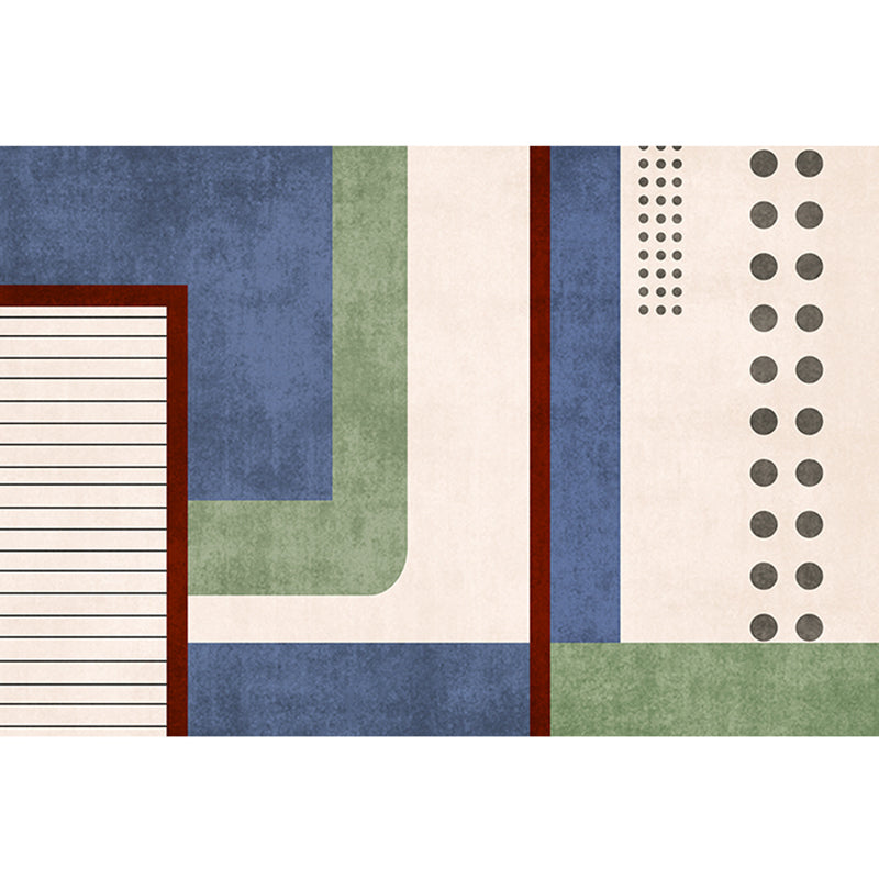 Nordic Living Room Rug Multi Color Geometric Printed Area Carpet Synthetics Anti-Slip Backing Pet Friendly Rug Blue Clearhalo 'Area Rug' 'Rug' 2286271