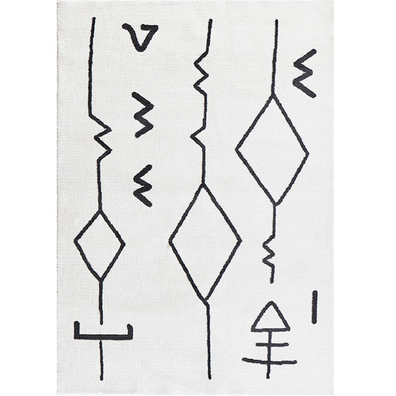 Nordic Living Room Rug Multi Color Geometric Printed Indoor Rug Polyster Non-Slip Backing Easy Care Carpet White Clearhalo 'Area Rug' 'Rug' 2286317