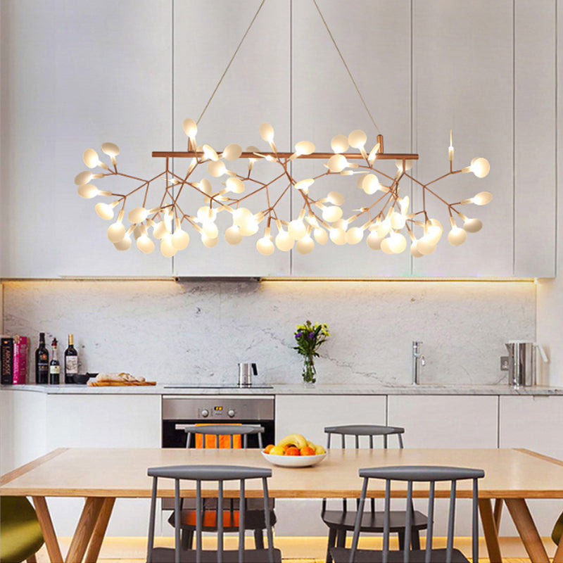 Acrylic Tree Branch Hanging Pendant Light Simple LED Ceiling Chandelier in Rose Gold 81 Rose Gold Clearhalo 'Ceiling Lights' 'Chandeliers' 'Modern Chandeliers' 'Modern' Lighting' 2287631