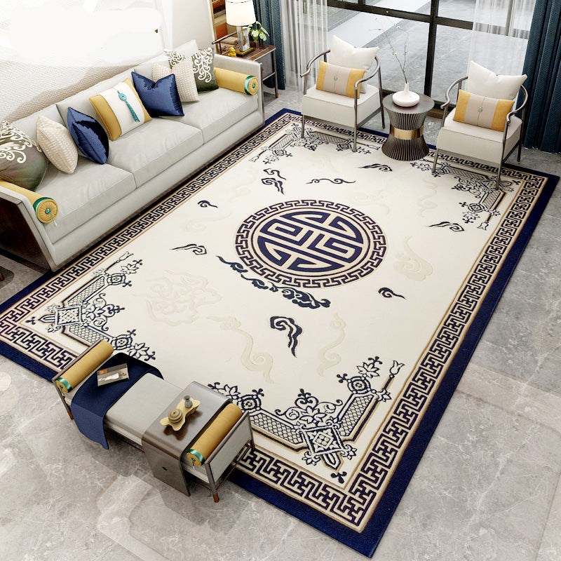 Multi-Color Oriental Rug Polyster Geometric Print Indoor Rug Anti-Slip Backing Pet Friendly Area Carpet for Room White Clearhalo 'Area Rug' 'Rug' 2287690