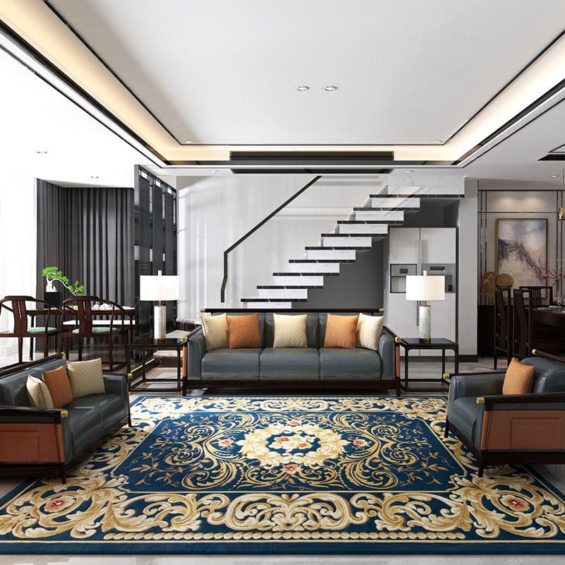 Multi-Color Oriental Rug Polyster Geometric Print Indoor Rug Anti-Slip Backing Pet Friendly Area Carpet for Room Sky Blue Clearhalo 'Area Rug' 'Rug' 2287691