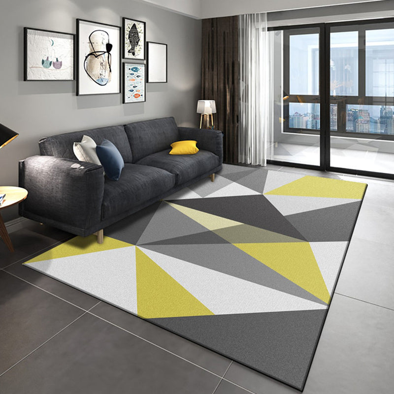 Traditional Living Room Rug Multi Color Patterned Indoor Rug Cotton Blend Non-Slip Backing Easy Care Carpet Yellow Clearhalo 'Area Rug' 'Rug' 2287728