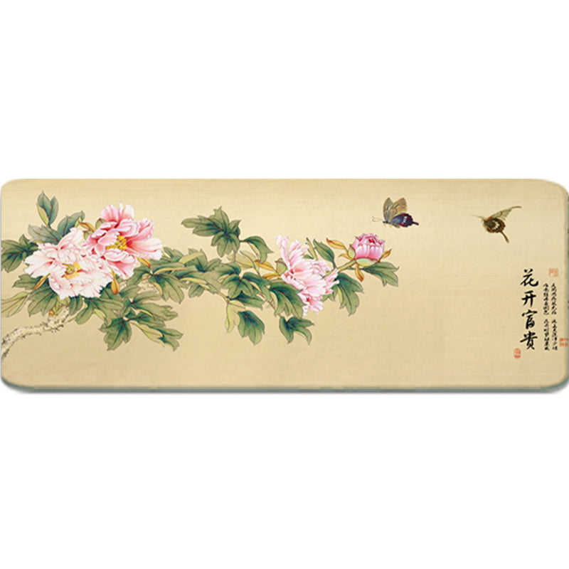 Asia Floral Printed Rug Multi Color Lamb Wool Area Rug Non-Slip Backing Pet Friendly Indoor Rug for Bedroom Orange Pink Clearhalo 'Area Rug' 'Rug' 2287743