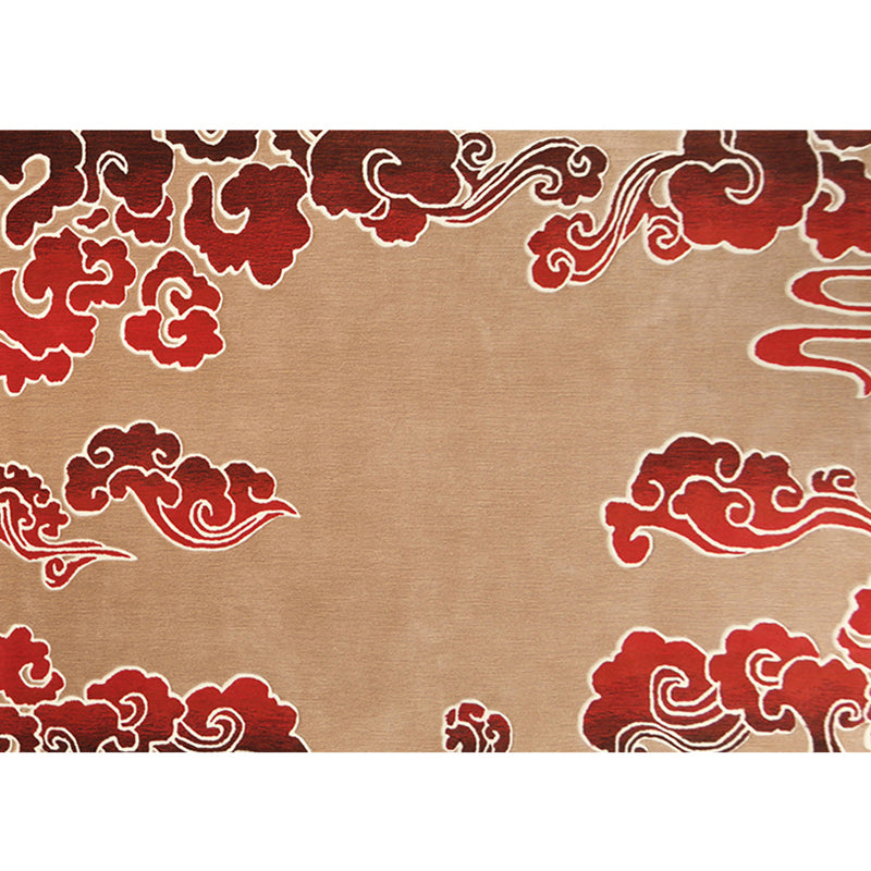 Chinese Living Room Rug Multi Color Printed Area Carpet Lamb Wool Non-Slip Stain-Resistant Indoor Rug Red Brown Clearhalo 'Area Rug' 'Rug' 2288288