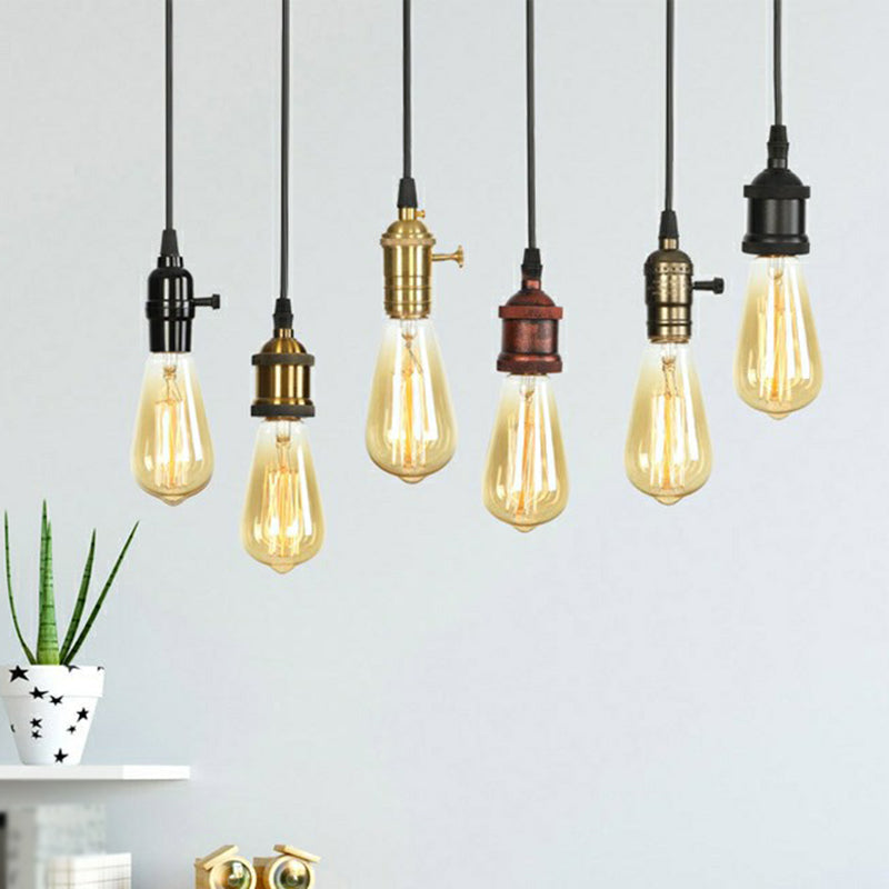 Edison Bulb Socket Aluminum Pendant Light Industrial Single Living Room Hanging Lamp in Black Clearhalo 'Art Deco Pendants' 'Black' 'Cast Iron' 'Ceiling Lights' 'Ceramic' 'Crystal' 'Industrial Pendants' 'Industrial' 'Metal' 'Middle Century Pendants' 'Pendant Lights' 'Pendants' 'Rustic Pendants' 'Tiffany' Lighting' 2289672