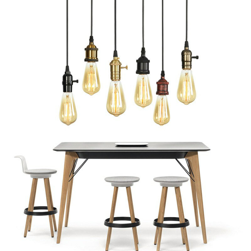 Edison Bulb Socket Aluminum Pendant Light Industrial Single Living Room Hanging Lamp in Black Clearhalo 'Art Deco Pendants' 'Black' 'Cast Iron' 'Ceiling Lights' 'Ceramic' 'Crystal' 'Industrial Pendants' 'Industrial' 'Metal' 'Middle Century Pendants' 'Pendant Lights' 'Pendants' 'Rustic Pendants' 'Tiffany' Lighting' 2289677