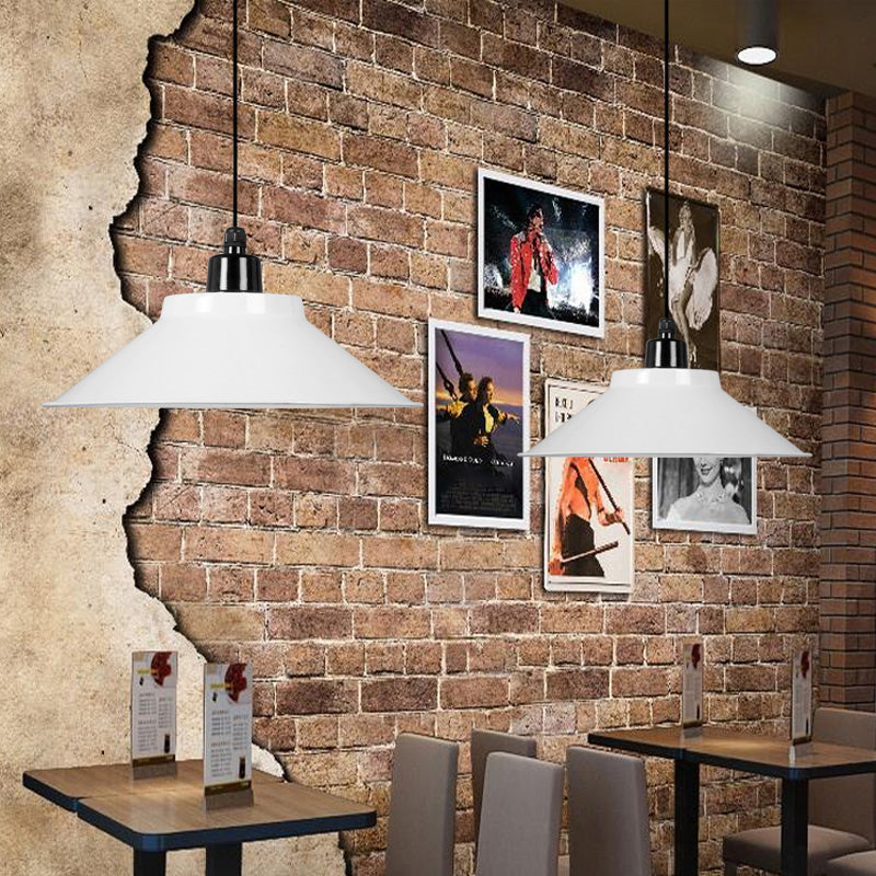 1-Light Ceiling Suspension Lamp Loft Conical Metal Hanging Light with Rolled Edge Clearhalo 'Art Deco Pendants' 'Black' 'Cast Iron' 'Ceiling Lights' 'Ceramic' 'Crystal' 'Industrial Pendants' 'Industrial' 'Metal' 'Middle Century Pendants' 'Pendant Lights' 'Pendants' 'Rustic Pendants' 'Tiffany' Lighting' 2289888
