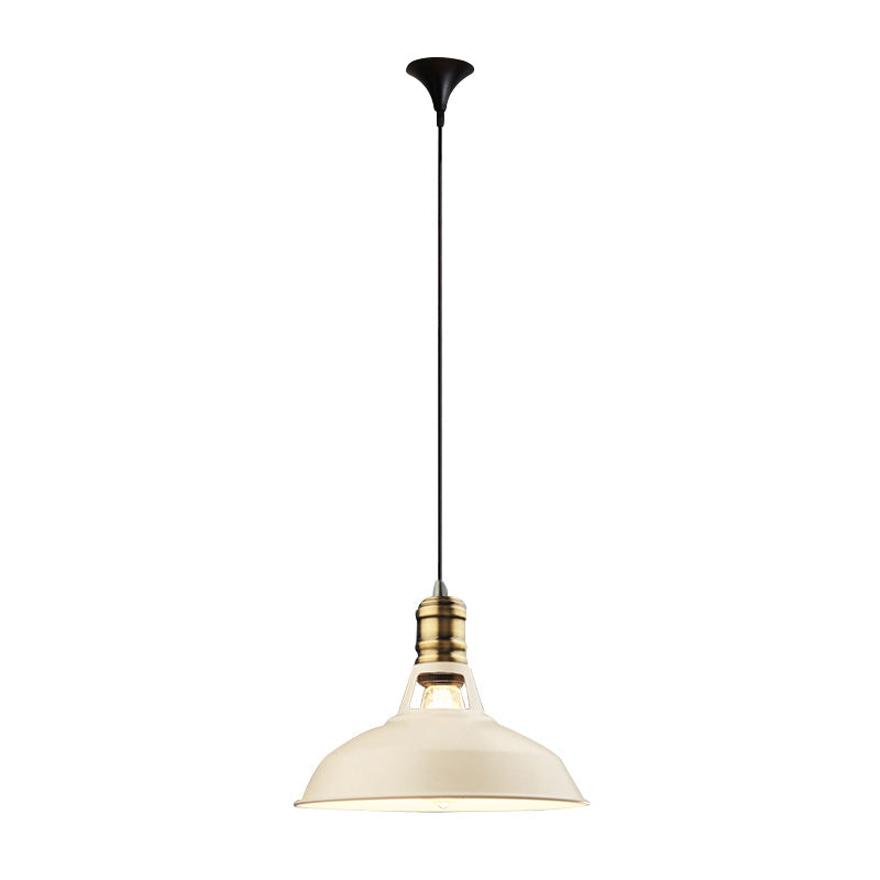 Iron Barn Shaped Pendulum Light Industrial 1 Bulb Dining Room Pendant Light Fixture with Vented Socket White Clearhalo 'Art Deco Pendants' 'Black' 'Cast Iron' 'Ceiling Lights' 'Ceramic' 'Crystal' 'Industrial Pendants' 'Industrial' 'Metal' 'Middle Century Pendants' 'Pendant Lights' 'Pendants' 'Rustic Pendants' 'Tiffany' Lighting' 2289916