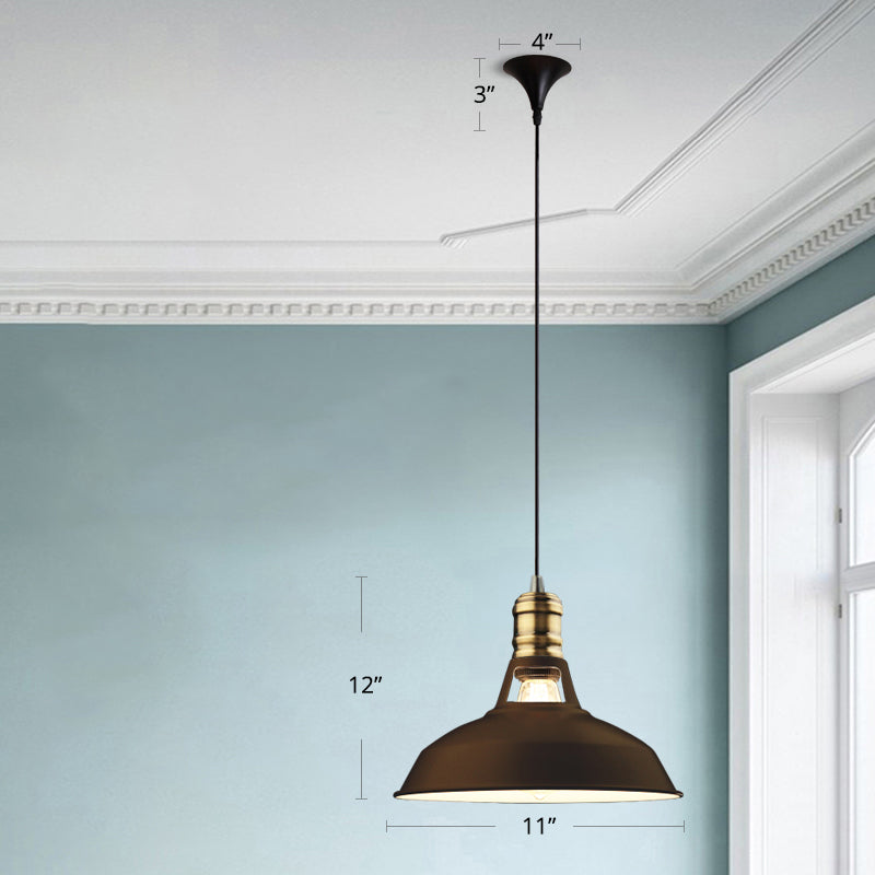 Iron Barn Shaped Pendulum Light Industrial 1 Bulb Dining Room Pendant Light Fixture with Vented Socket Clearhalo 'Art Deco Pendants' 'Black' 'Cast Iron' 'Ceiling Lights' 'Ceramic' 'Crystal' 'Industrial Pendants' 'Industrial' 'Metal' 'Middle Century Pendants' 'Pendant Lights' 'Pendants' 'Rustic Pendants' 'Tiffany' Lighting' 2289918