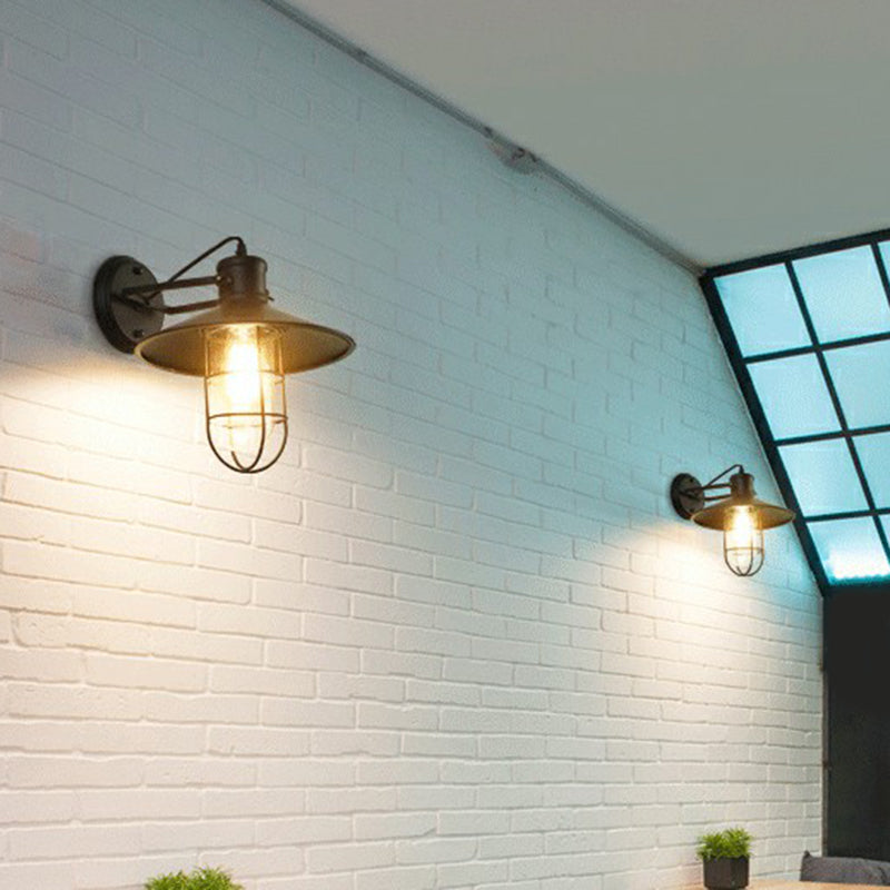 Shaded Glass Wall Lamp Simplicity Single Restaurant Wall Lighting Fixture in Black Clearhalo 'Art deco wall lights' 'Cast Iron' 'Glass' 'Industrial wall lights' 'Industrial' 'Middle century wall lights' 'Modern' 'Rustic wall lights' 'Tiffany' 'Traditional wall lights' 'Wall Lamps & Sconces' 'Wall Lights' Lighting' 2289994
