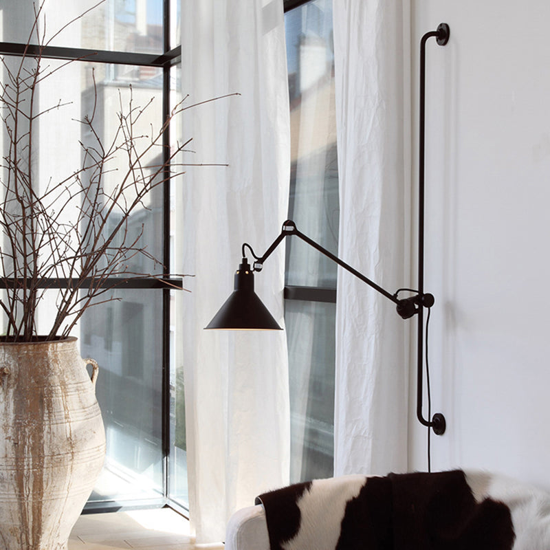 1 Head Shaded Wall Mount Reading Light Loft Style Metal Wall Lighting with Adjustable Arm Clearhalo 'Art deco wall lights' 'Cast Iron' 'Glass' 'Industrial wall lights' 'Industrial' 'Middle century wall lights' 'Modern' 'Rustic wall lights' 'Tiffany' 'Traditional wall lights' 'Wall Lamps & Sconces' 'Wall Lights' Lighting' 2290231