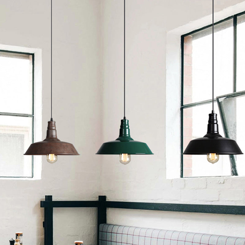 Barn Restaurant Hanging Lamp Industrial Style Iron 1-Light Pendant Light Fixture Clearhalo 'Art Deco Pendants' 'Black' 'Cast Iron' 'Ceiling Lights' 'Ceramic' 'Crystal' 'Industrial Pendants' 'Industrial' 'Metal' 'Middle Century Pendants' 'Pendant Lights' 'Pendants' 'Rustic Pendants' 'Tiffany' Lighting' 2290287